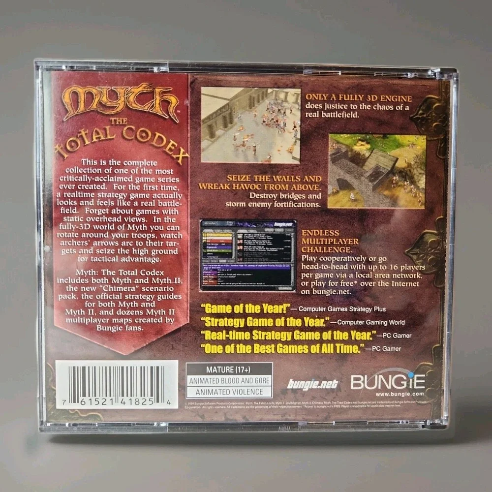 Myth: The Total Codex (WIN 95/98 & MacOS) Preowned 3-Disc‎ 2- Games 17+yrs